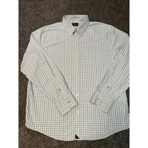UNTUCKit X-Large Men’s Montiglet Light Blue & Teal Check Shirt Nylon/Spandex